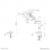 Braço para monitor Neomounts DS70-750BL1 17-27 polegadas - mola a gás, grampo/passagem na mesa, 7 kg, 43,2 cm (17 polegadas), 68,6 cm (27 polegadas), 100 x 100 mm, preto