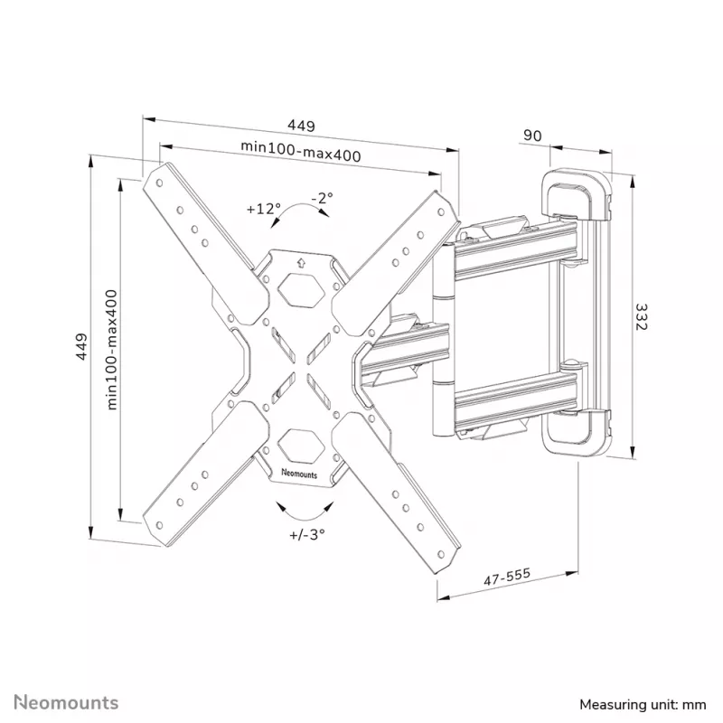 Neomounts WL40S-850BL14 Suporte de parede para TV 40-65 polegadas – totalmente móvel – instalação rápida