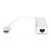 DIGITUS Hub USB 3.0, 3 portas e adaptador Gigabit-LAN 3xUSB A/F, 1xUSB A/M, 1xRJ45 LAN Compatível com Windows e Mac OS
