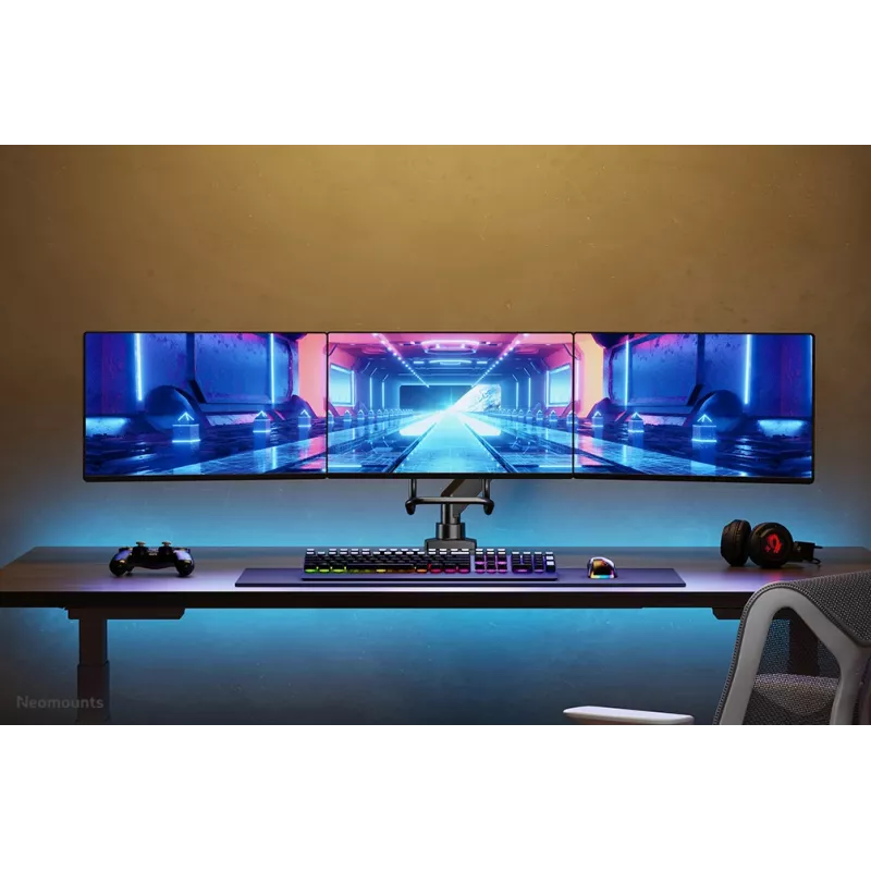 Neomounts NM-D775DX3 preto braço de monitor 17-27 polegadas - mola a gás - Topfix - travão 180°