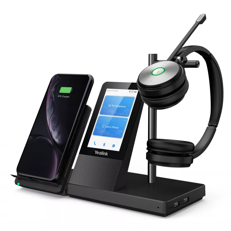 Yealink WH66 Dual UC-DECT Wireless Headset, sem fios, escritório/callcenter, 20 - 20000 Hz, 127 g, headset, preto