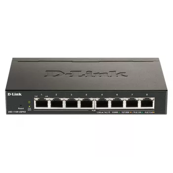 D-Link DGS-1100-08PV2 Managed L2/L3 Gigabit Ethernet (10/100/1000) Power over Ethernet (PoE) preto