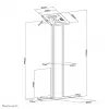 Suporte de chão para tablet Neomounts FL15-750WH1 9,7–11 polegadas - com fecho