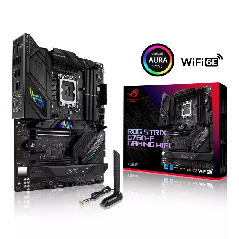 Motherboard ASUS ROG STRIX B760-F GAMING WIFI — Intel B760, LGA 1700, ATX, DDR5, 4 DIMM, Wi‑Fi 6E, LAN 2.5Gb
