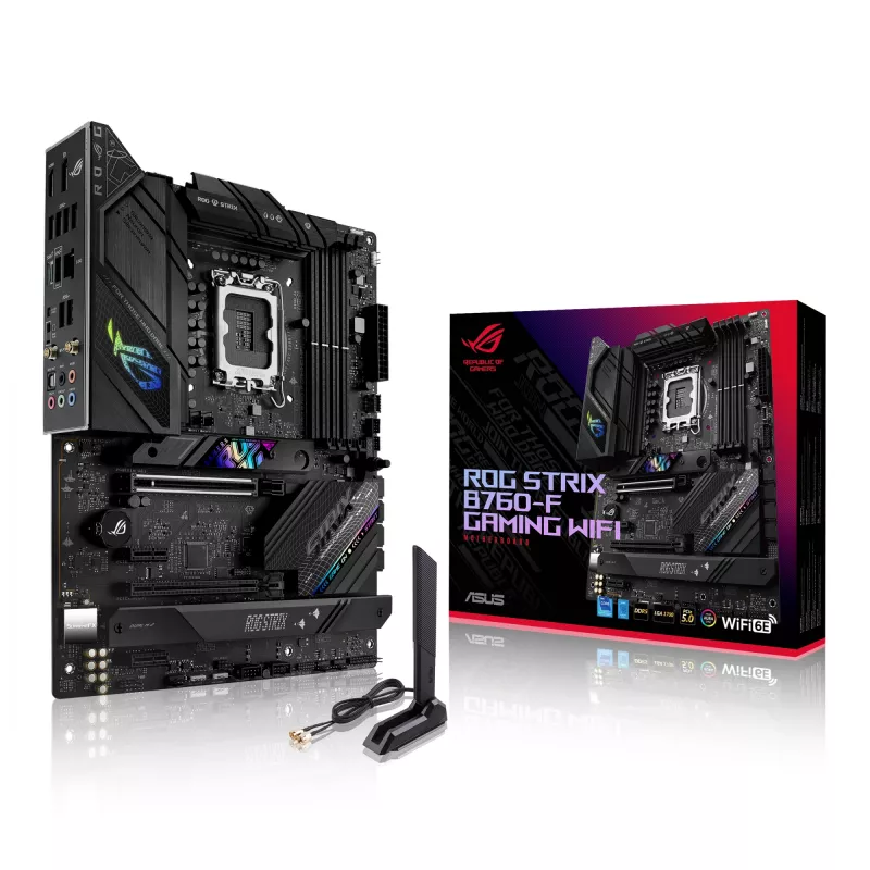 Motherboard ASUS ROG STRIX B760-F GAMING WIFI — Intel B760, LGA 1700, ATX, DDR5, 4 DIMM, Wi‑Fi 6E, LAN 2.5Gb