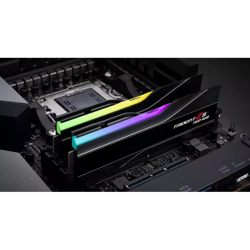 DIMM 32 GB DDR5-6000 (2x 16 GB) Dual-Kit, memória RAM preta, F5-6000J3636F16GX2-TZ5NR, Trident Z NEO RGB, AMD EXPO