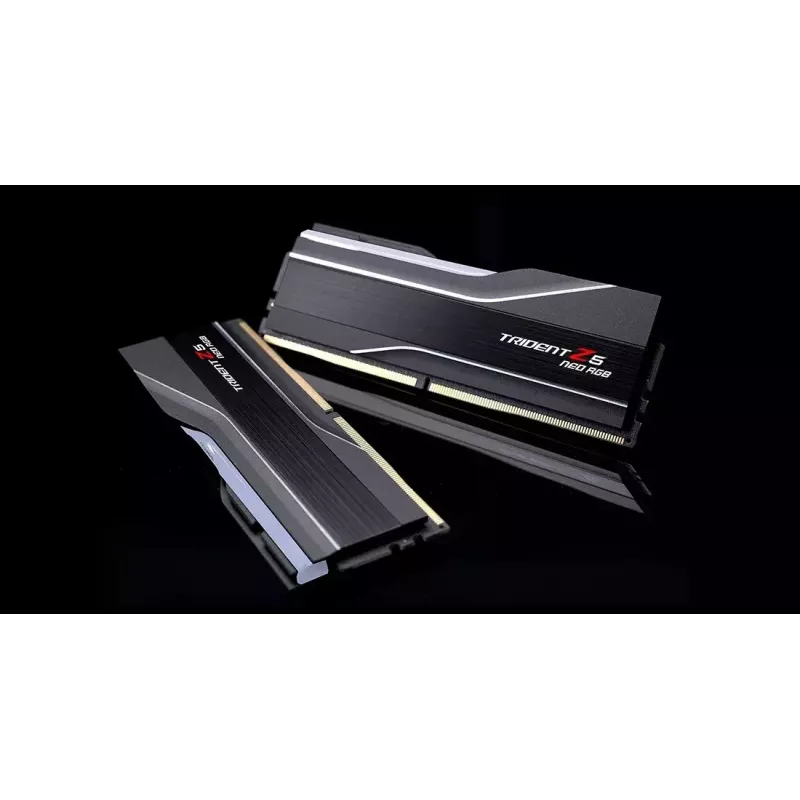 DIMM 32 GB DDR5-6000 (2x 16 GB) Dual-Kit, memória RAM preta, F5-6000J3636F16GX2-TZ5NR, Trident Z NEO RGB, AMD EXPO