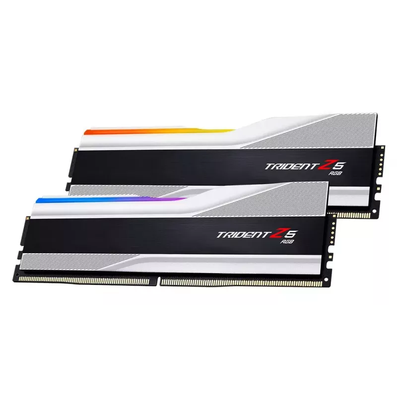 DIMM 32 GB DDR5-6400 (2x 16 GB) Dual-Kit, memória RAM prateada, F5-6400J3239G16GX2-TZ5RS, Trident Z5 RGB, INTEL XMP