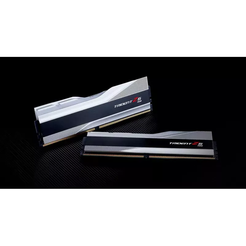 DIMM 32 GB DDR5-6400 (2x 16 GB) Dual-Kit, memória RAM prateada, F5-6400J3239G16GX2-TZ5RS, Trident Z5 RGB, INTEL XMP