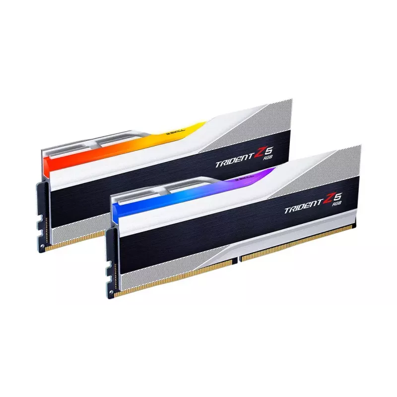 DIMM 32 GB DDR5-6400 (2x 16 GB) Dual-Kit, memória RAM prateada, F5-6400J3239G16GX2-TZ5RS, Trident Z5 RGB, INTEL XMP