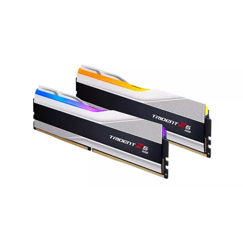 DIMM 32 GB DDR5-6400 (2x 16 GB) Dual-Kit, memória RAM prateada, F5-6400J3239G16GX2-TZ5RS, Trident Z5 RGB, INTEL XMP