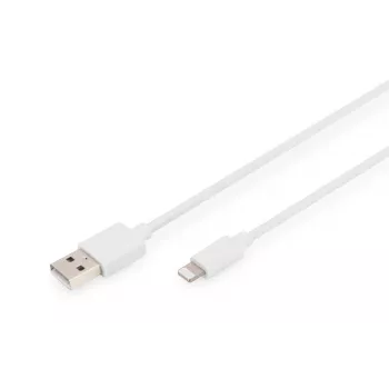 DIGITUS USB-A para Lightning MFI C89, 2 m cabo de dados e carregamento, branco, 5 V, 2,4 A