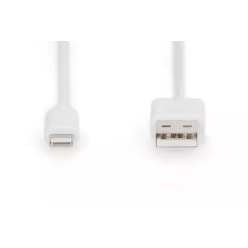 DIGITUS USB-A para Lightning MFI C89, 2 m cabo de dados e carregamento, branco, 5 V, 2,4 A