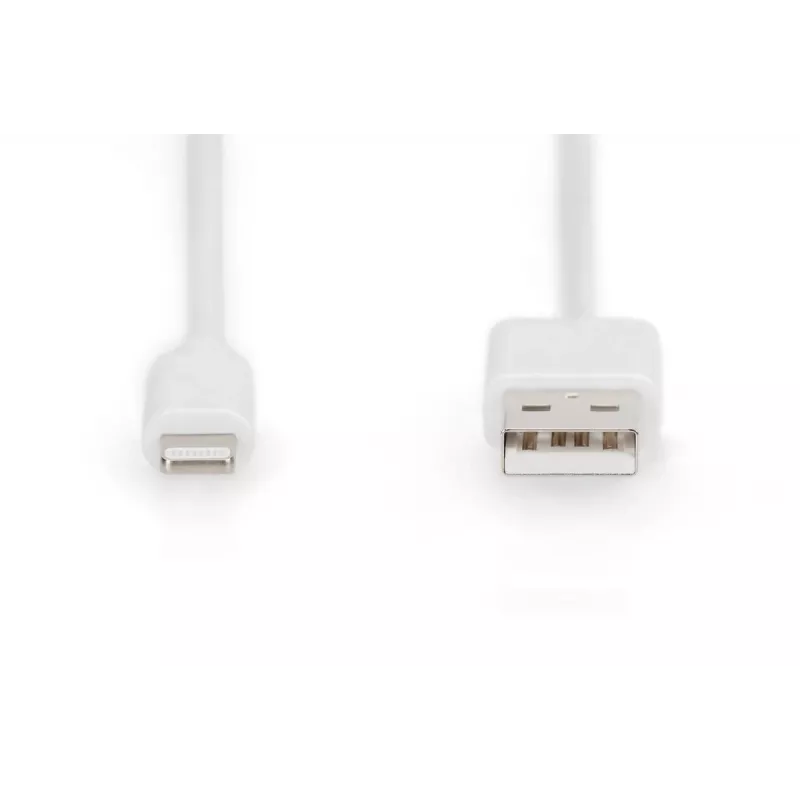 DIGITUS USB-A para Lightning MFI C89, 2 m cabo de dados e carregamento, branco, 5 V, 2,4 A