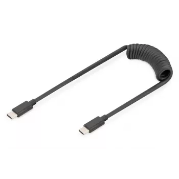 DIGITUS Cabo espiral USB - tipo C para USB - tipo C, TPU USB 2.0, PD60W Max; 1m