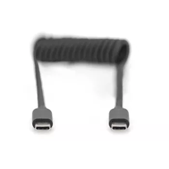 DIGITUS Cabo espiral USB - tipo C para USB - tipo C, TPU USB 2.0, PD60W Max; 1m