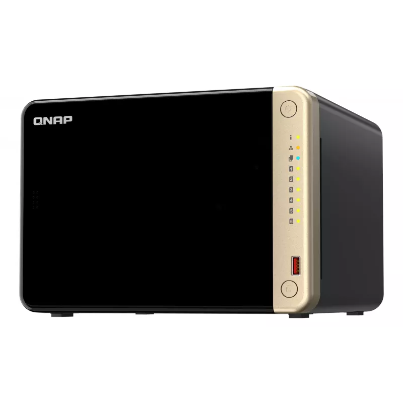 QNAP TS-664 NAS torre Intel® Celeron® N5095 8 GB DDR4 0 TB QNAP QTS preto, bronze