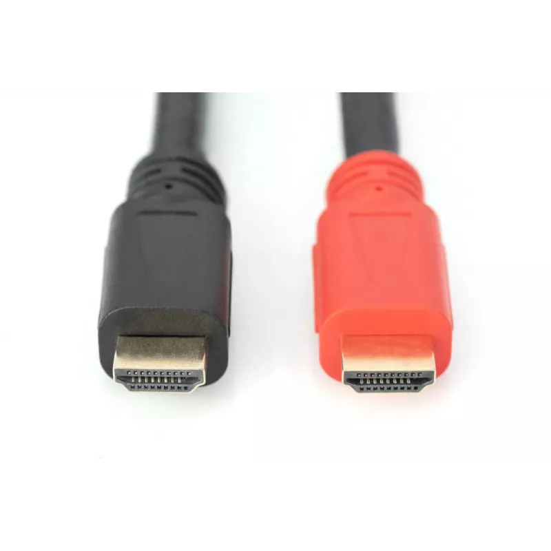 Cabo de ligação HDMI High Speed DIGITUS ASSMANN, tipo A, com amplificador, M/M, 15m Full HD, CE, dourado preto