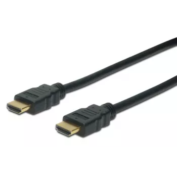 Cabo de ligação HDMI High Speed DIGITUS, tipo A M/M, 1m com Ethernet, Ultra HD 60p, dourado preto