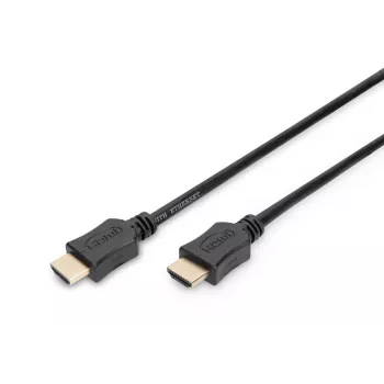 Cabo de ligação HDMI High Speed DIGITUS, Type A M/M, 5m com Ethernet, Full HD 60p, dourado preto