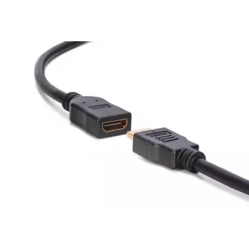 Cabo de extensão HDMI High Speed DIGITUS, Type A M/F, 3 m com Ethernet, Ultra HD 24p, dourado preto