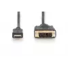 Cabo adaptador HDMI-DVI(18+1) DIGITUS, tipo A M/M, 3m Full HD preto