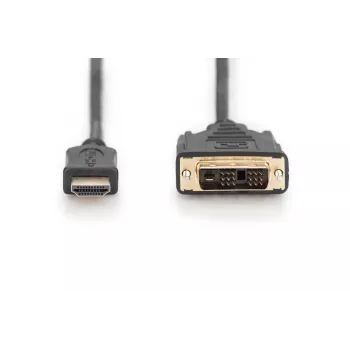 Cabo adaptador HDMI-DVI(18+1) DIGITUS, tipo A M/M, 3m Full HD preto