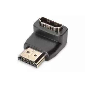 Adaptador HDMI DIGITUS, tipo A, 90° angular M/F, Ultra HD 60p, preto dourado
