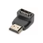 Adaptador HDMI DIGITUS, tipo A, 90° angular M/F, Ultra HD 60p, preto dourado