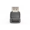 Adaptador HDMI DIGITUS, tipo A, 90° angular M/F, Ultra HD 60p, preto dourado