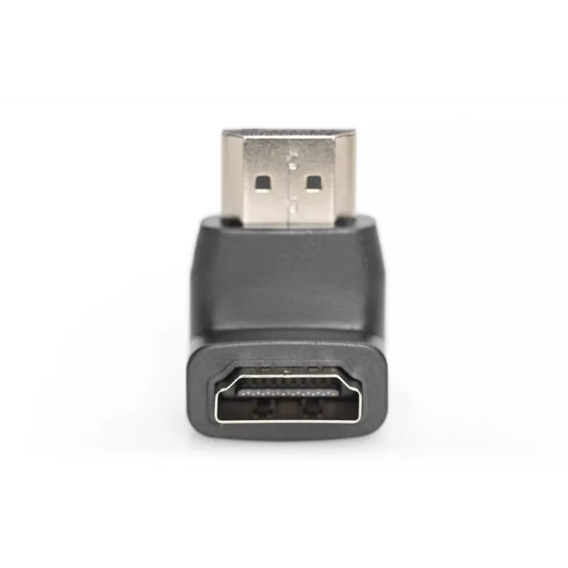 Adaptador HDMI DIGITUS, tipo A, 90° angular M/F, Ultra HD 60p, preto dourado