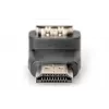 Adaptador HDMI DIGITUS, tipo A, 90° angular M/F, Ultra HD 60p, preto dourado