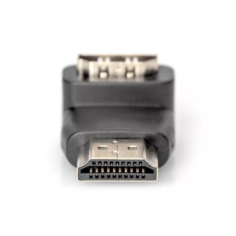 Adaptador HDMI DIGITUS, tipo A, 90° angular M/F, Ultra HD 60p, preto dourado