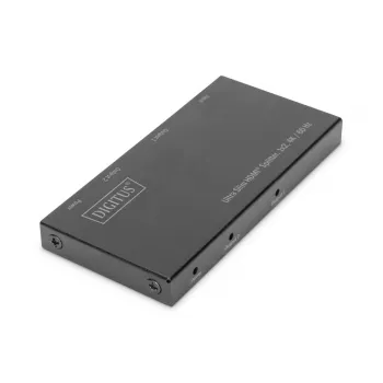 Splitter HDMI ultra fino DIGITUS, 1x2, 4K/60Hz HDR, HDCP 2.2, 18 Gbps, alimentação Micro-USB