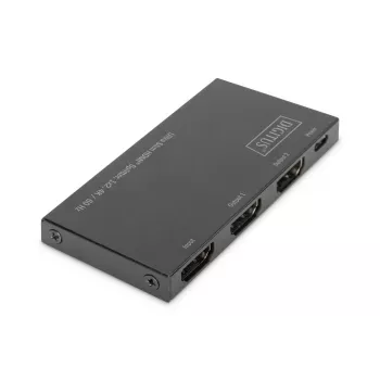 Splitter HDMI ultra fino DIGITUS, 1x2, 4K/60Hz HDR, HDCP 2.2, 18 Gbps, alimentação Micro-USB