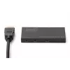 Splitter HDMI ultra fino DIGITUS, 1x2, 4K/60Hz HDR, HDCP 2.2, 18 Gbps, alimentação Micro-USB
