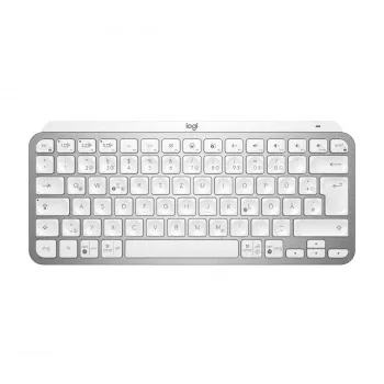 Teclado sem fios iluminado minimalista LOGITECH - MX KEYS MINI - Pale Gray - Qwertz alemão