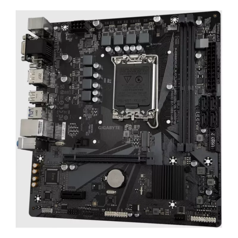 Motherboard GIGABYTE H610M S2H V2 DDR4 - suporta CPUs Intel Core 14.ª geração, VRM digital híbrido 6+1+1 fases, até 3200MHz DDR4 (OC), 1xPCIe 3.0 M.2, GbE LAN, USB 3.2 Gen 1