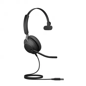 Jabra Evolve2 40 SE USB-A, UC Mono, com fios, telefonia/música, 20 - 20000 Hz, 113 g, headset, preto