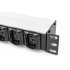 DIGITUS 1U PDU de alumínio montável em rack 8x C13 2x C19 16A 230VAC 50/60Hz ficha IEC C20