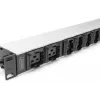 DIGITUS 1U PDU de alumínio montável em rack 8x C13 2x C19 16A 230VAC 50/60Hz ficha IEC C20