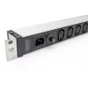 DIGITUS 1U PDU de alumínio montável em rack 9x C13 10A 230VAC 50/60Hz entrada IEC C14 fusível 10A