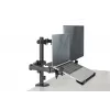 Braço para monitor DIGITUS com suporte para portátil 17-32 polegadas, 9 kg máx. – fixação por morsa ou passagem pela mesa