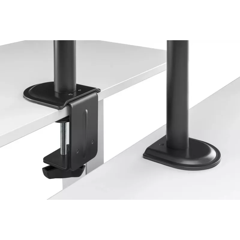 Braço para monitor DIGITUS com suporte para portátil 17-32 polegadas, 9 kg máx. – fixação por morsa ou passagem pela mesa