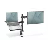 Braço para monitor DIGITUS com suporte para portátil 17-32 polegadas, 9 kg máx. – fixação por morsa ou passagem pela mesa