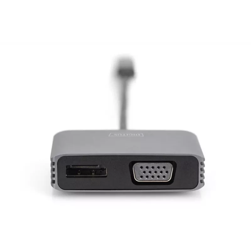 Adaptador gráfico DIGITUS USB Type-C 4K 2-em-1 DisplayPort + VGA