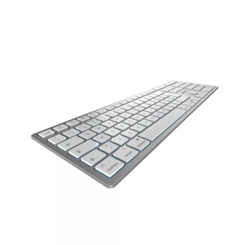 Teclado CHERRY KW 9100 fino FOR MAC universal USB + Bluetooth QWERTZ alemão prateado