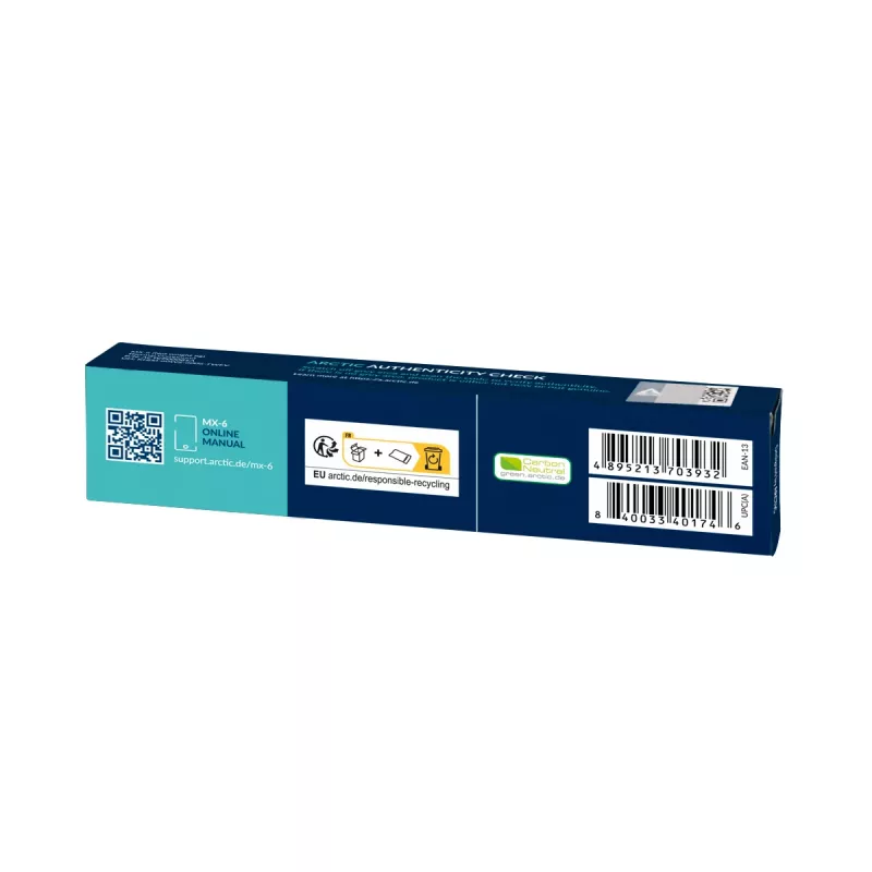ARCTIC MX-6 ULTIMATE Performance Pasta térmica, pasta térmica, cinzento, 8 g, 1 peça, 27 mm, 121 mm