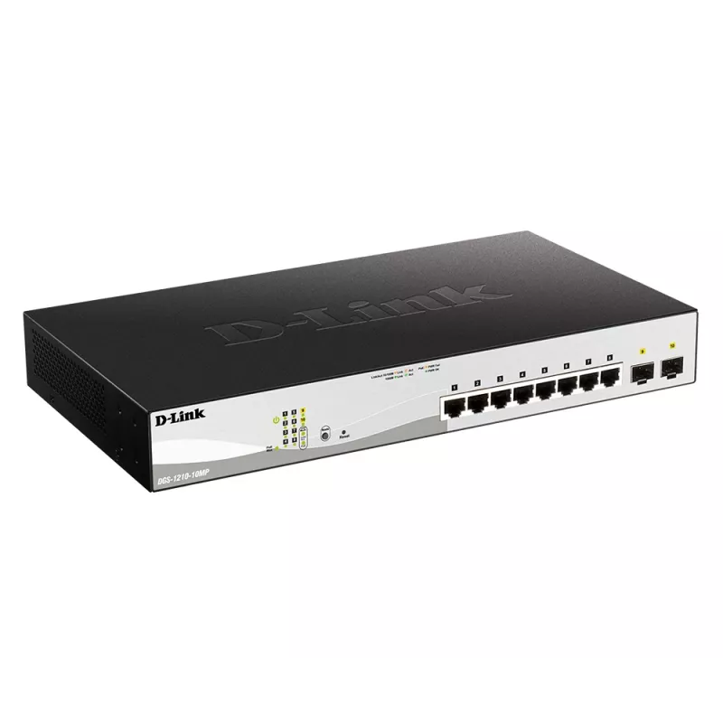 D-Link DGS-1210-10MP Gerido L2 Gigabit Ethernet (10/100/1000) Power over Ethernet (PoE) preto, cinzento