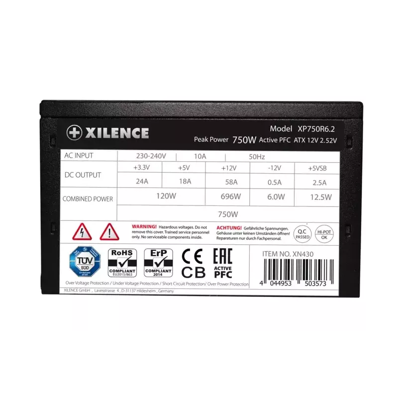 Fonte de alimentação Xilence XN430 750 W